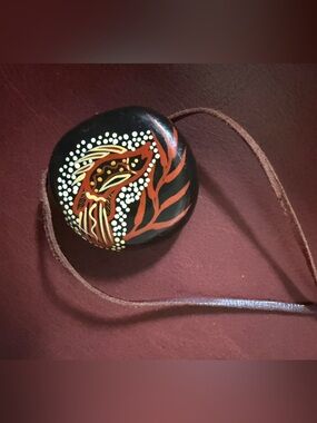 Indigenous Australian art wood pendant
